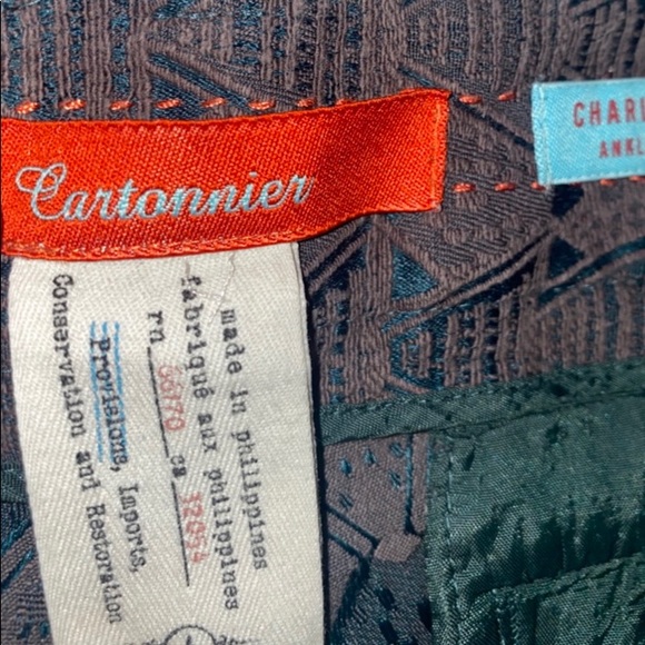 Cartonnier Anthropologie Charlie Ankle Jacquard Textured Geometric Pants size 4 - Picture 6 of 6